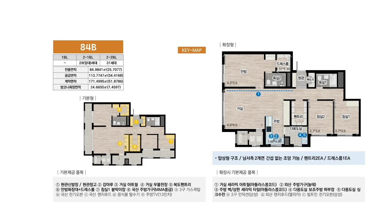 84B 타입 평면도